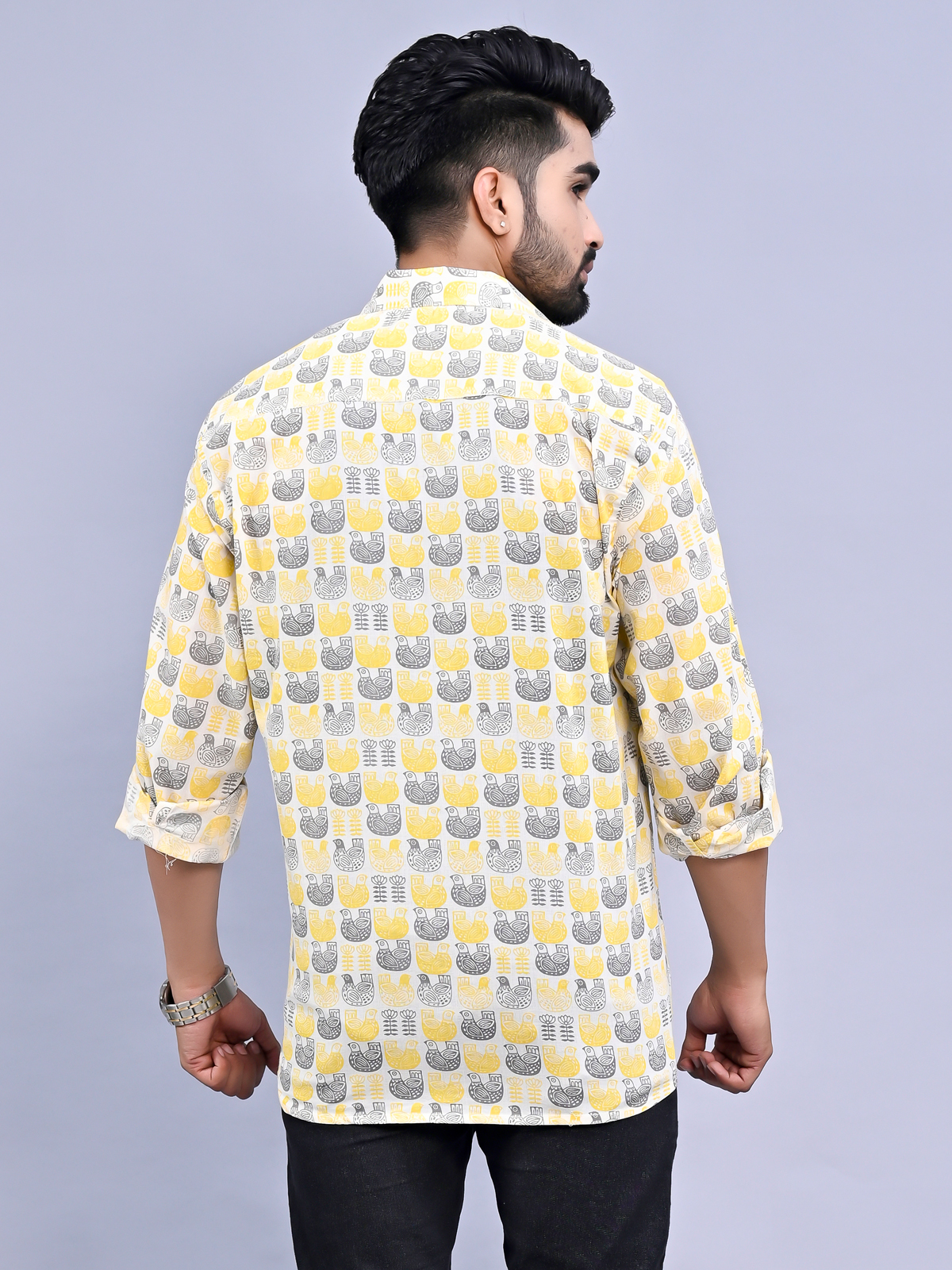 Cotton Casual Block Printed Mens Shirt Jaipur, Full sleeves