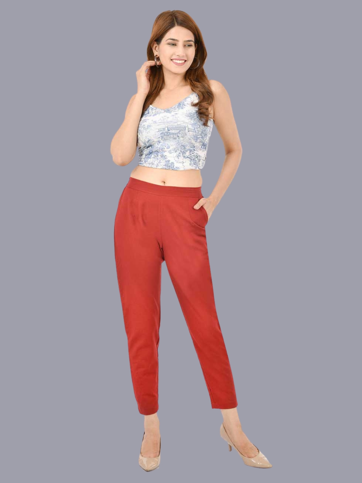 Buy GO COLORS Women Maroon Solid 100% Cotton Pants Online at Best Prices in  India - JioMart.