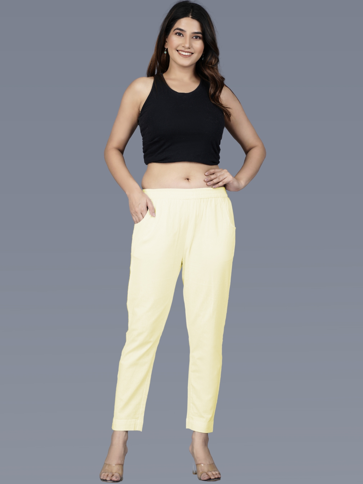 Women039s Summer Linen Cotton Trousers Loose Elastic Waist Straight  Casual Pants  eBay