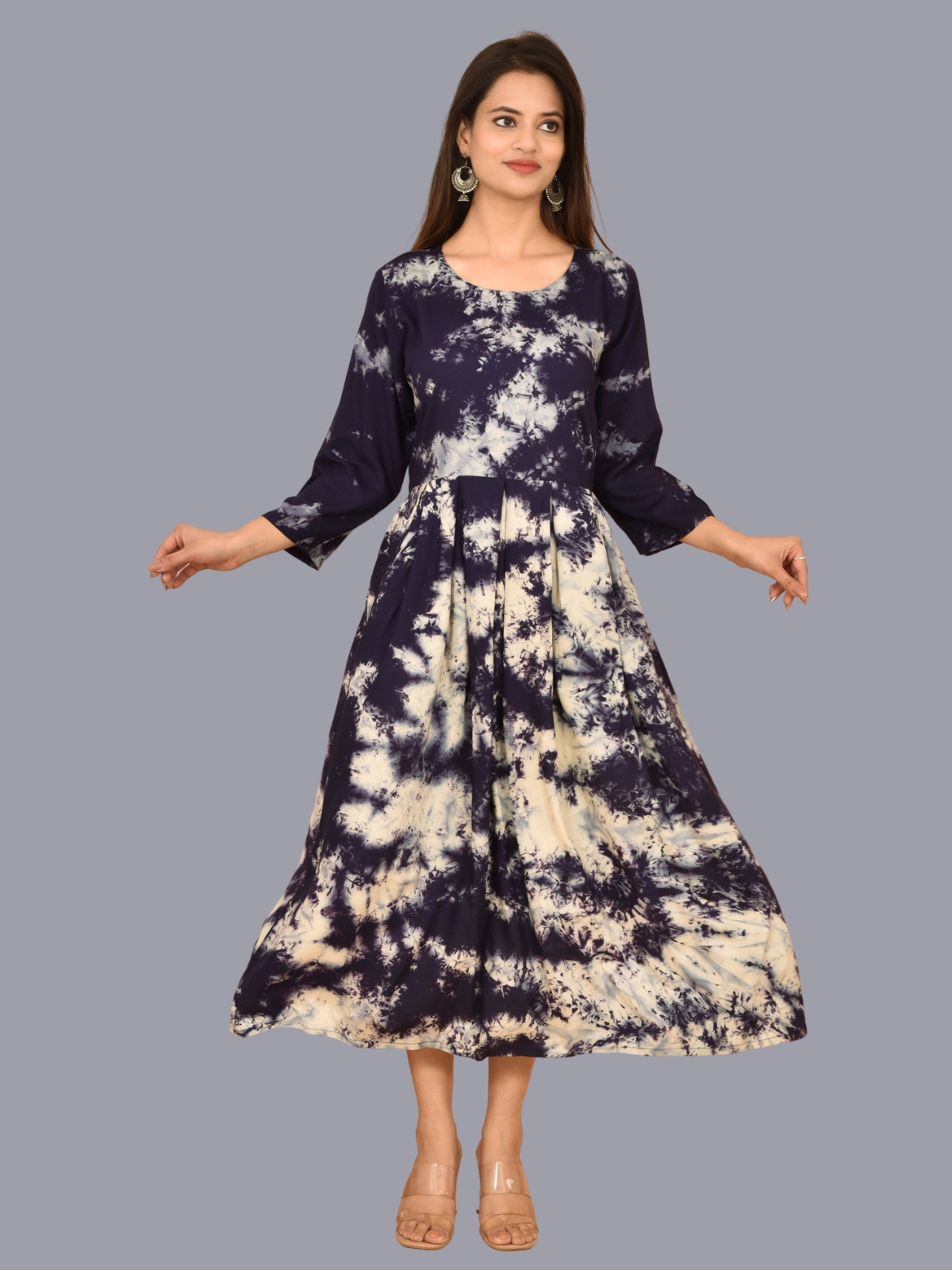 Buy online Flared Tie & Dye Dress from ethnic wear for Women by Aasi -  House Of Nayo for ₹1109 at 50% off | 2023 Limeroad.com